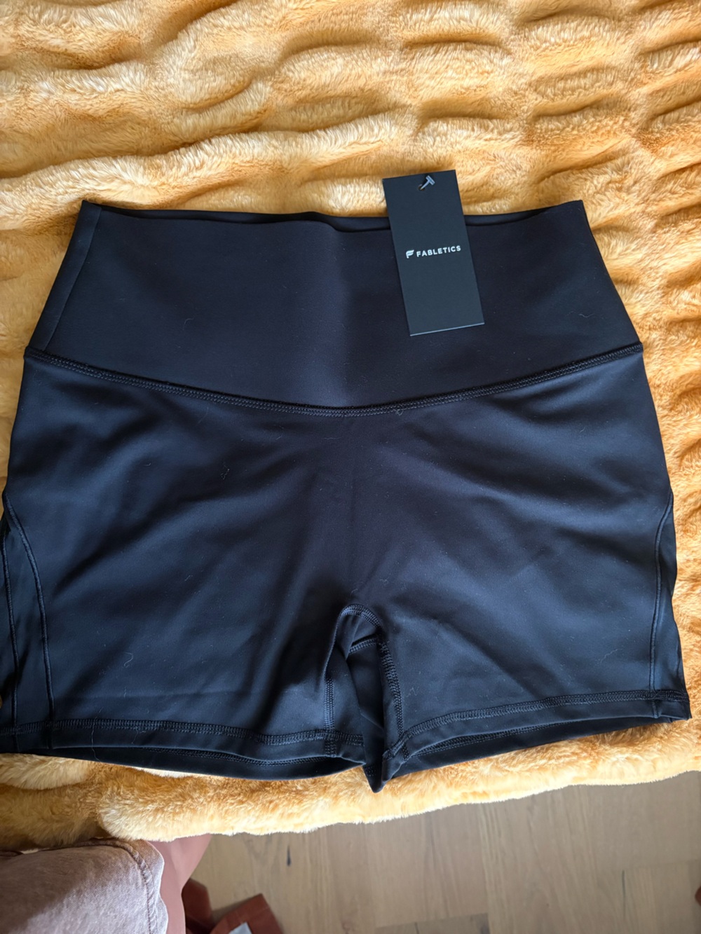 Fabletics Black Mesh High-Rise Athletic Shorts
